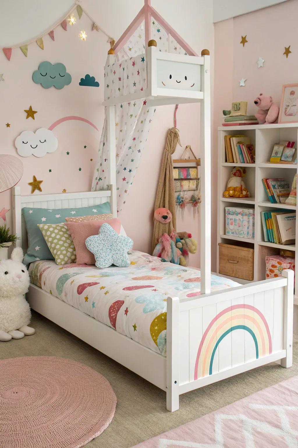 A playful and whimsical bed frame design.