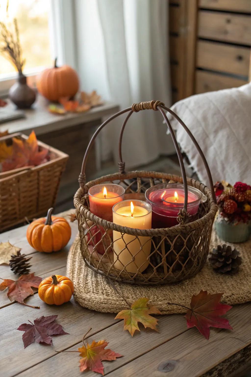 Set a warm and inviting mood with fall-inspired candles.