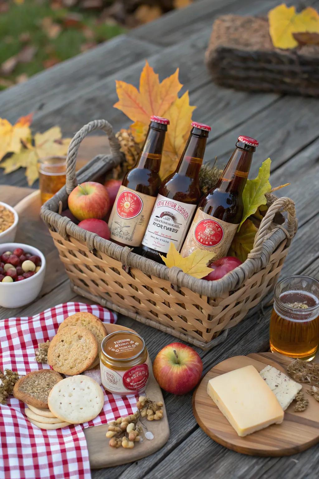 Celebrate autumn with a curated cider and snack basket.