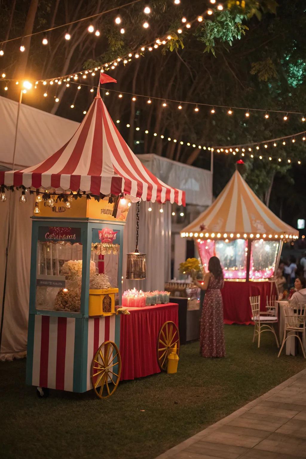 Retro carnival theme evoking joyful nostalgia.