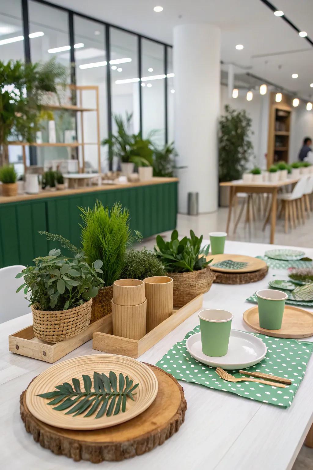 Sustainable and stylish eco-friendly party decor.