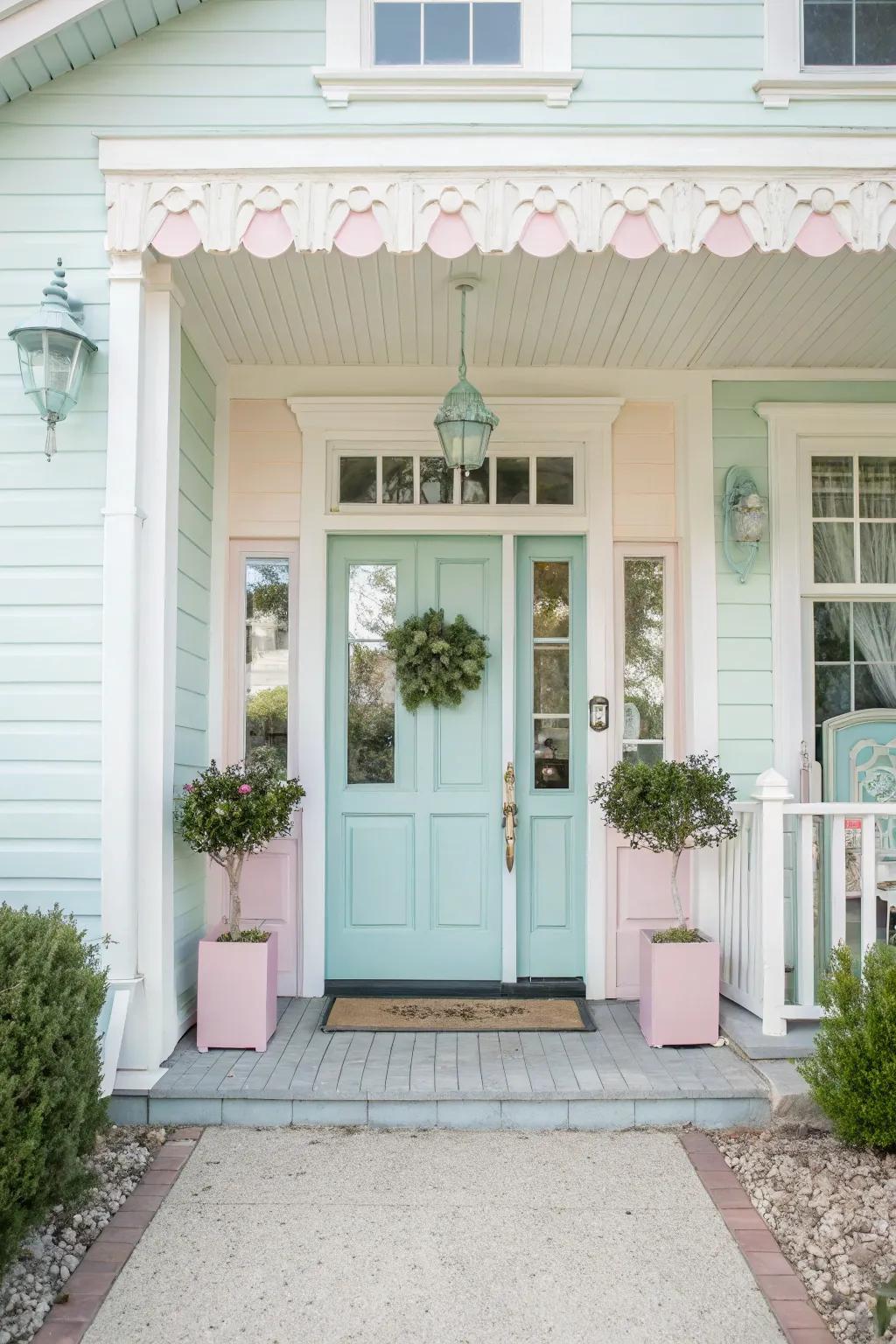 Soft, harmonious colors creating a peaceful and inviting entrance.