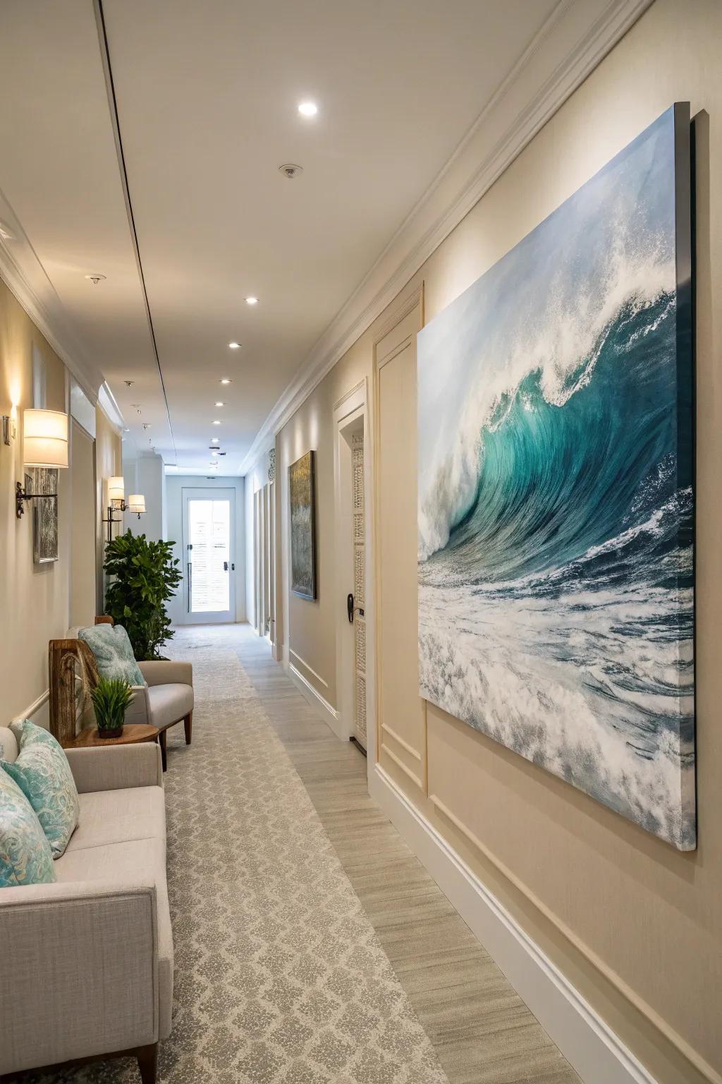 Maritime artwork brings the ocean's spirit indoors.