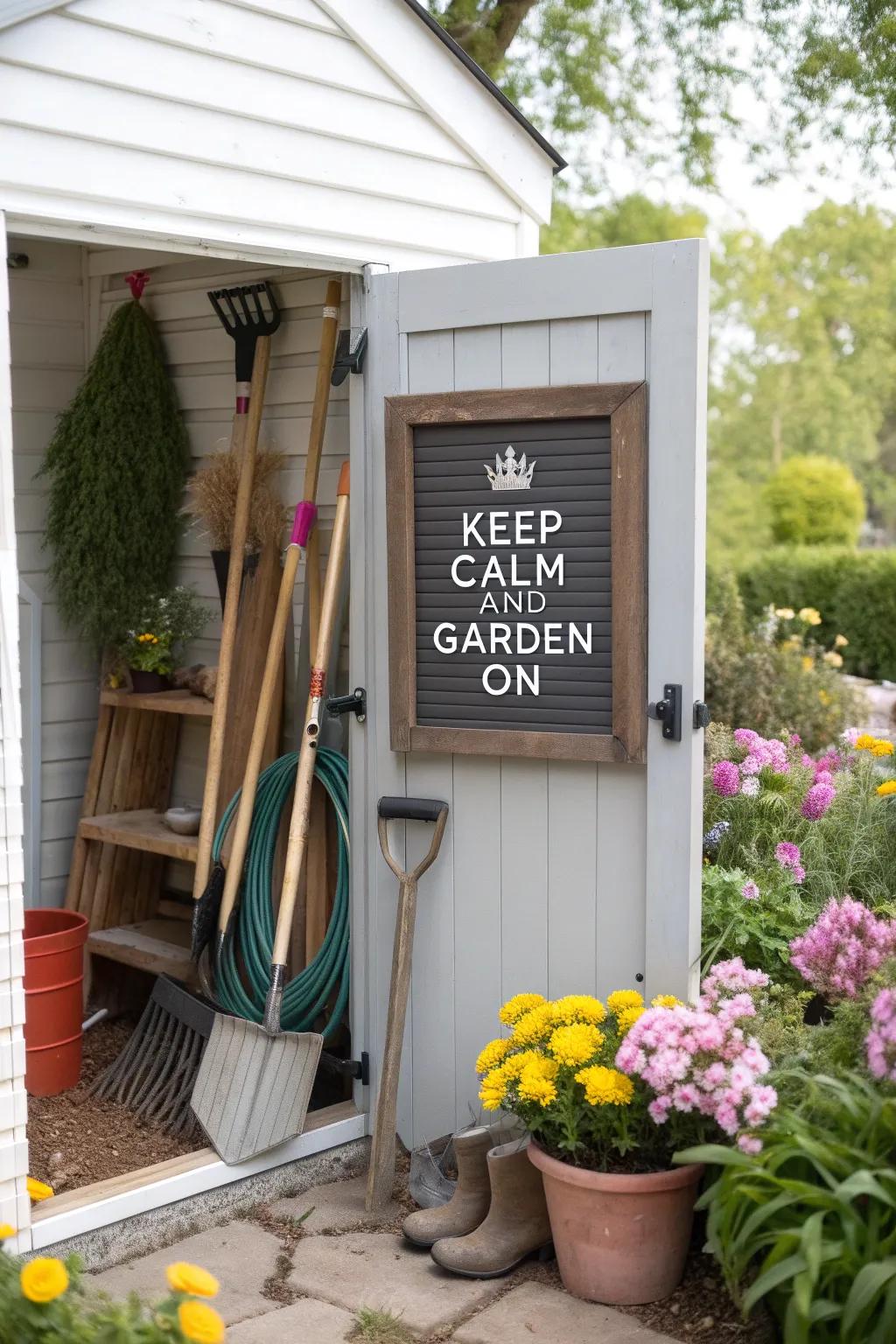 Encourage mindful gardening with a soothing message.