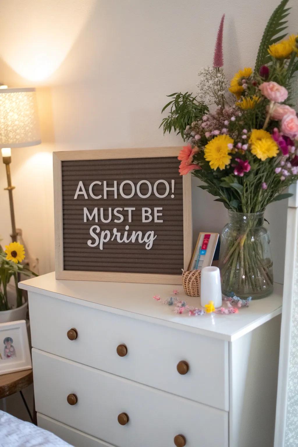Lighten up spring allergies with a cheeky message.