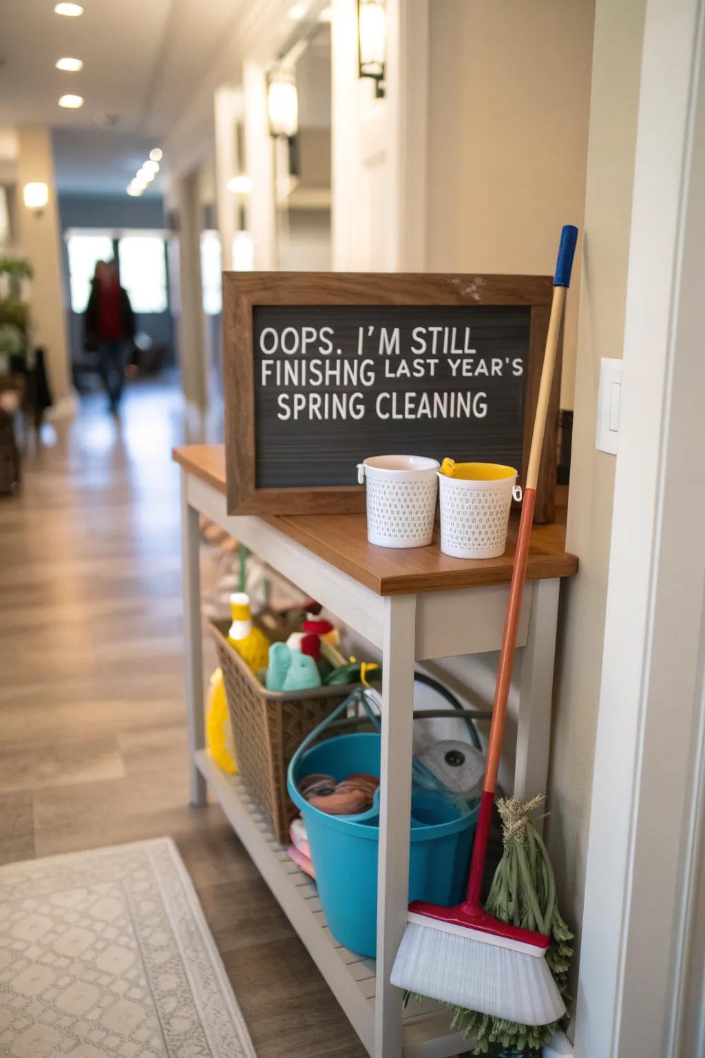 A humorous take on the never-ending spring cleaning cycle.