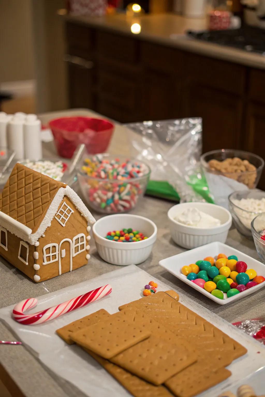Show off creativity with a gingerbread house contest.