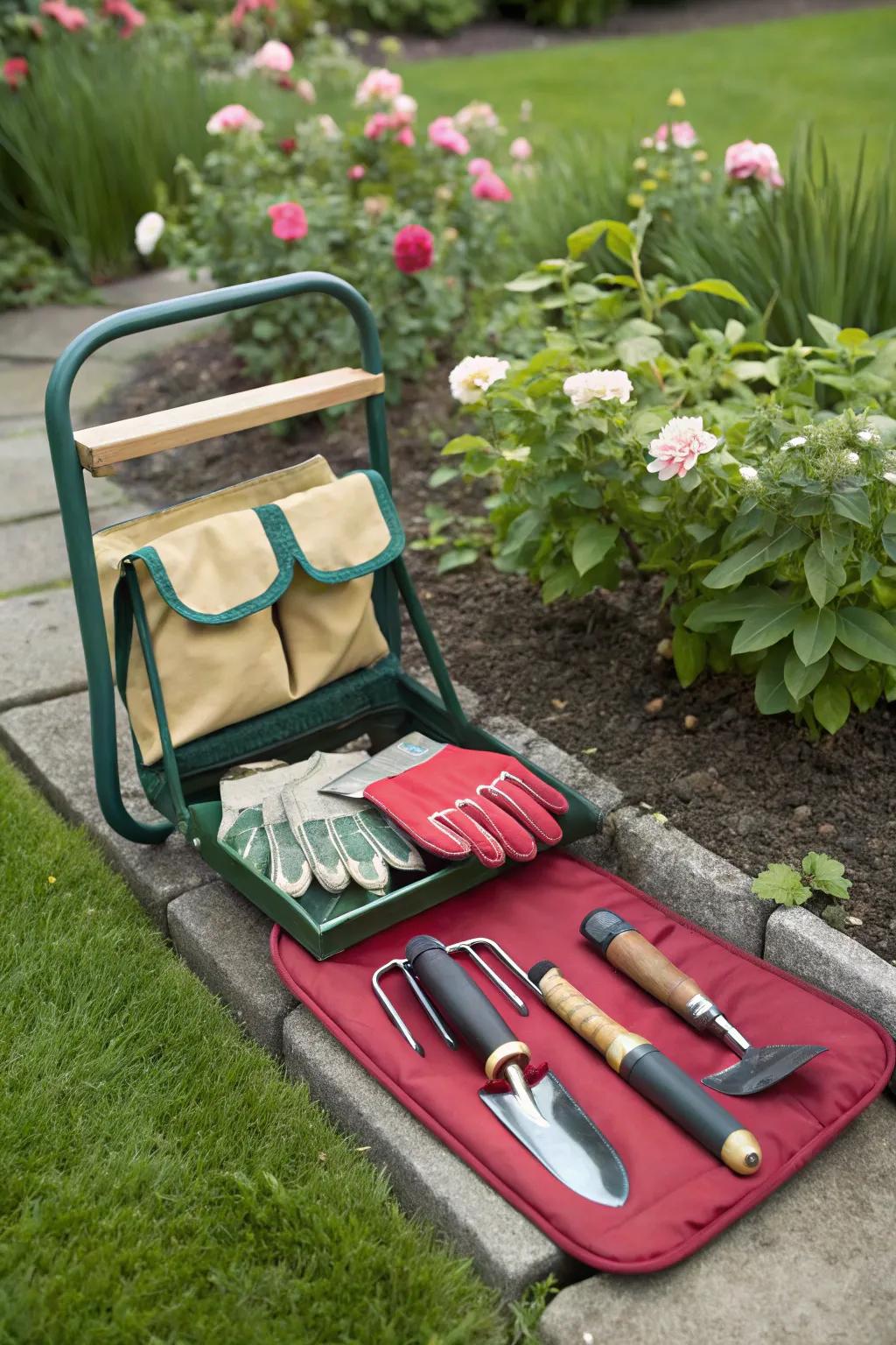 Support your knees with a cushioned garden kneeler.