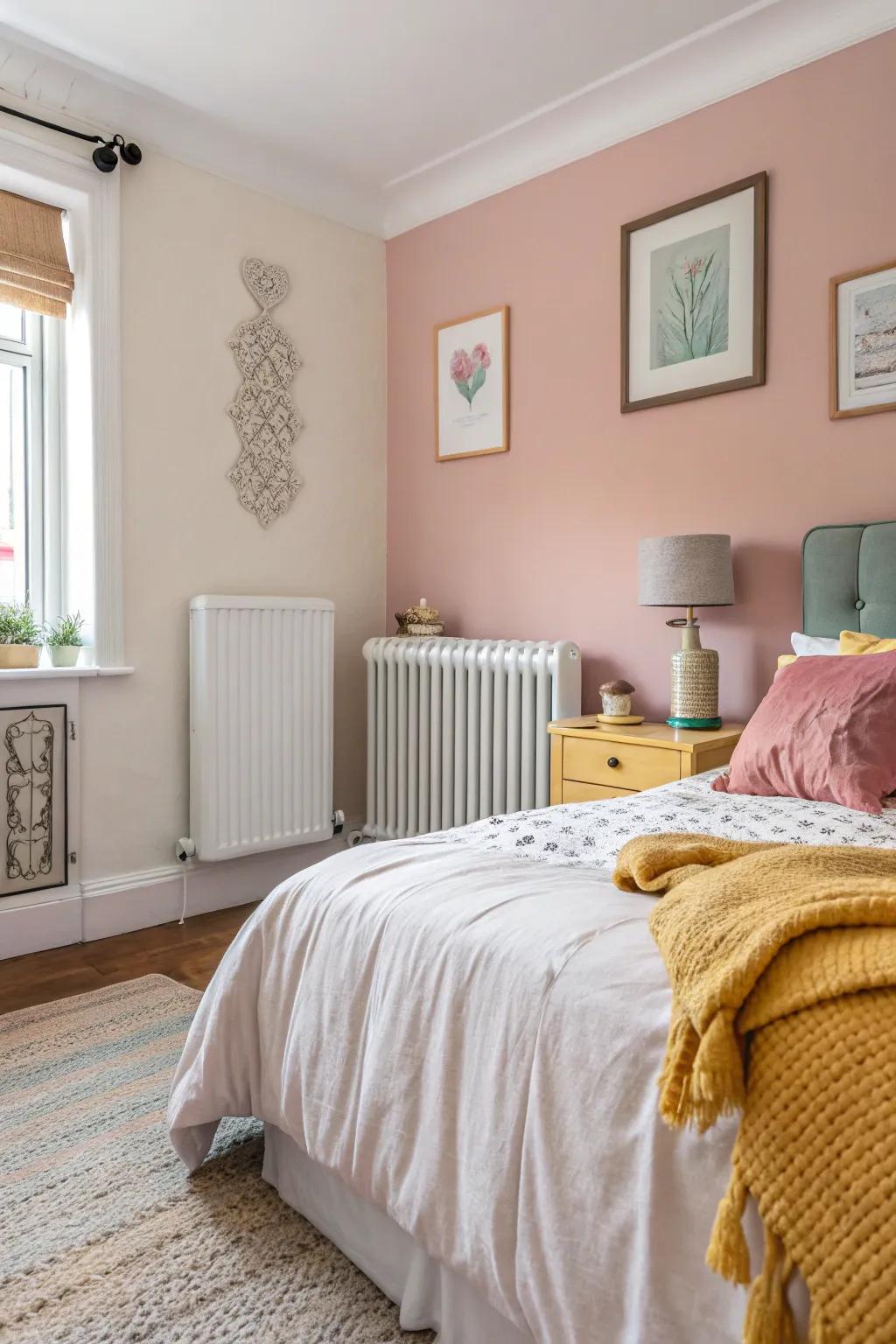 Chalk white radiators offer timeless charm.