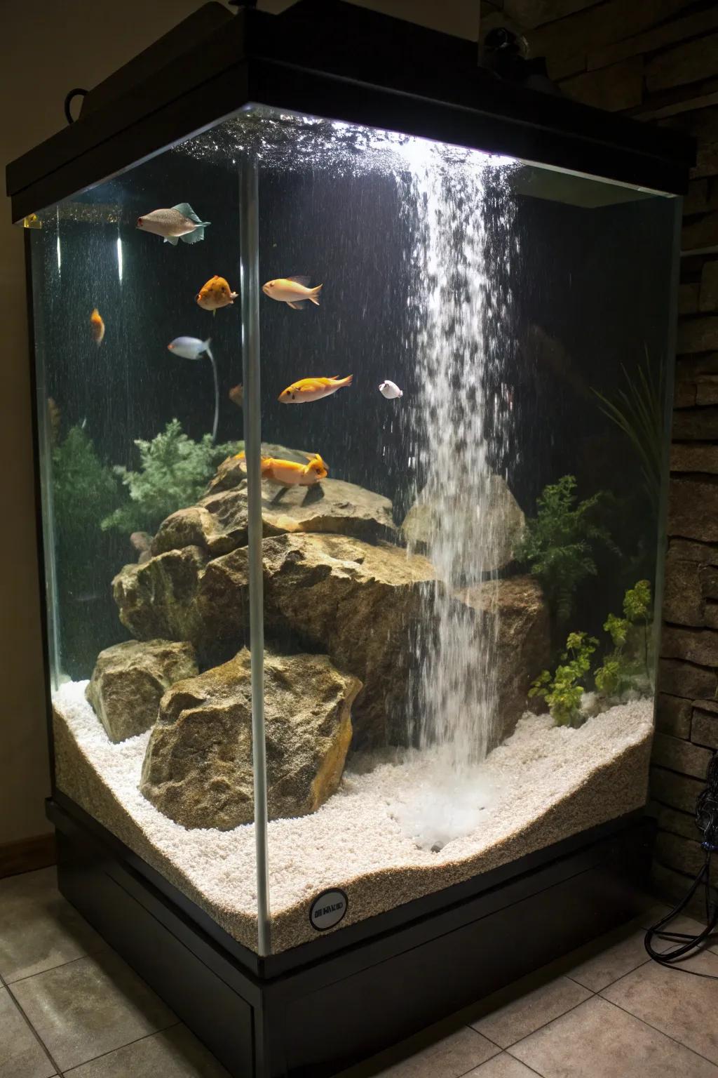 Add calm with a gentle sandfall feature.