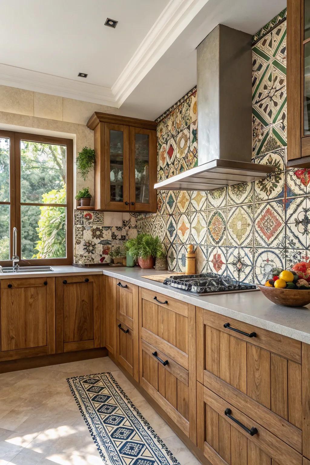 Tribal prints add cultural depth and warmth to your kitchen.