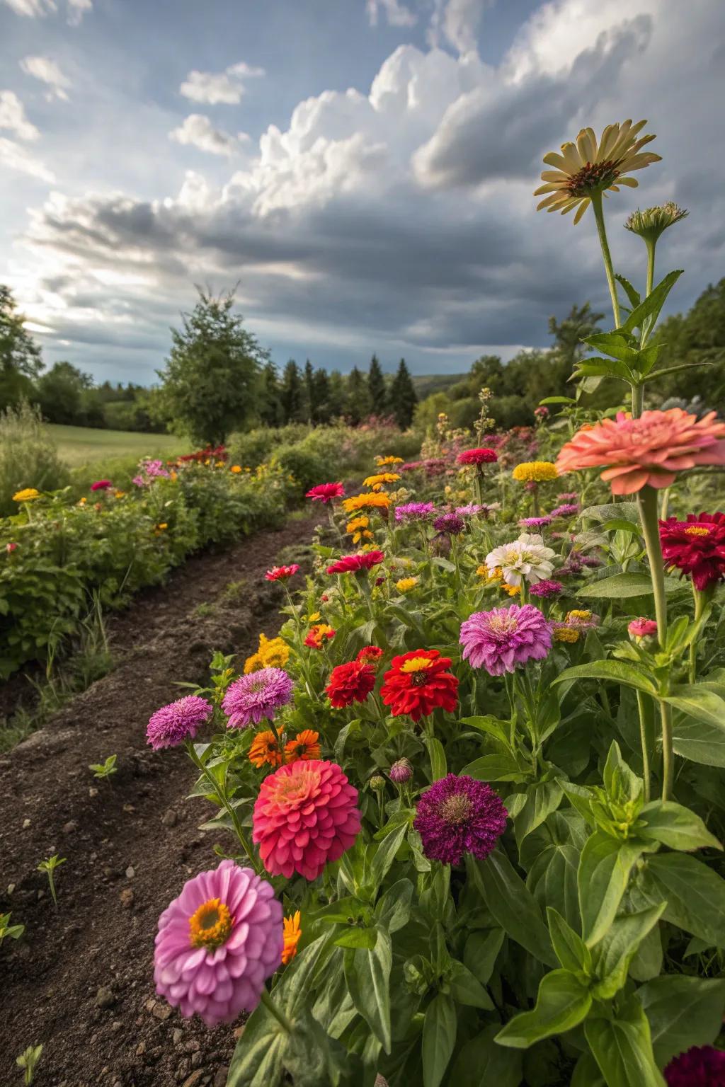 Colorful flowers grown from seeds brighten any garden.