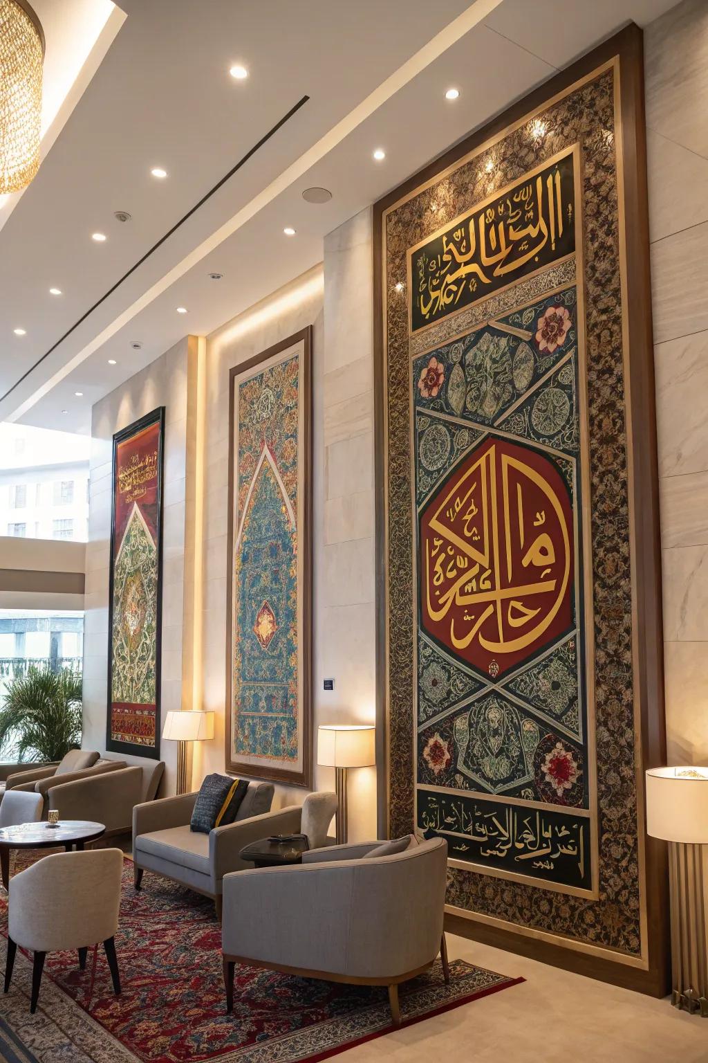 Multi-layered artwork creates depth and visual intrigue in any room.