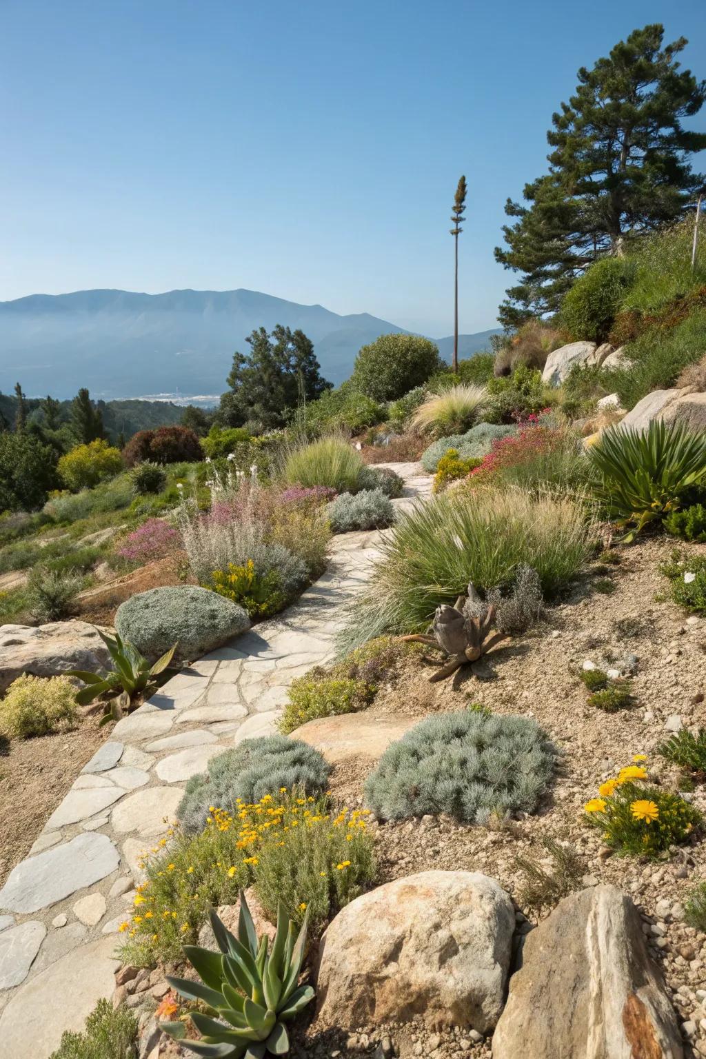 Low-maintenance alpine plants thriving effortlessly.