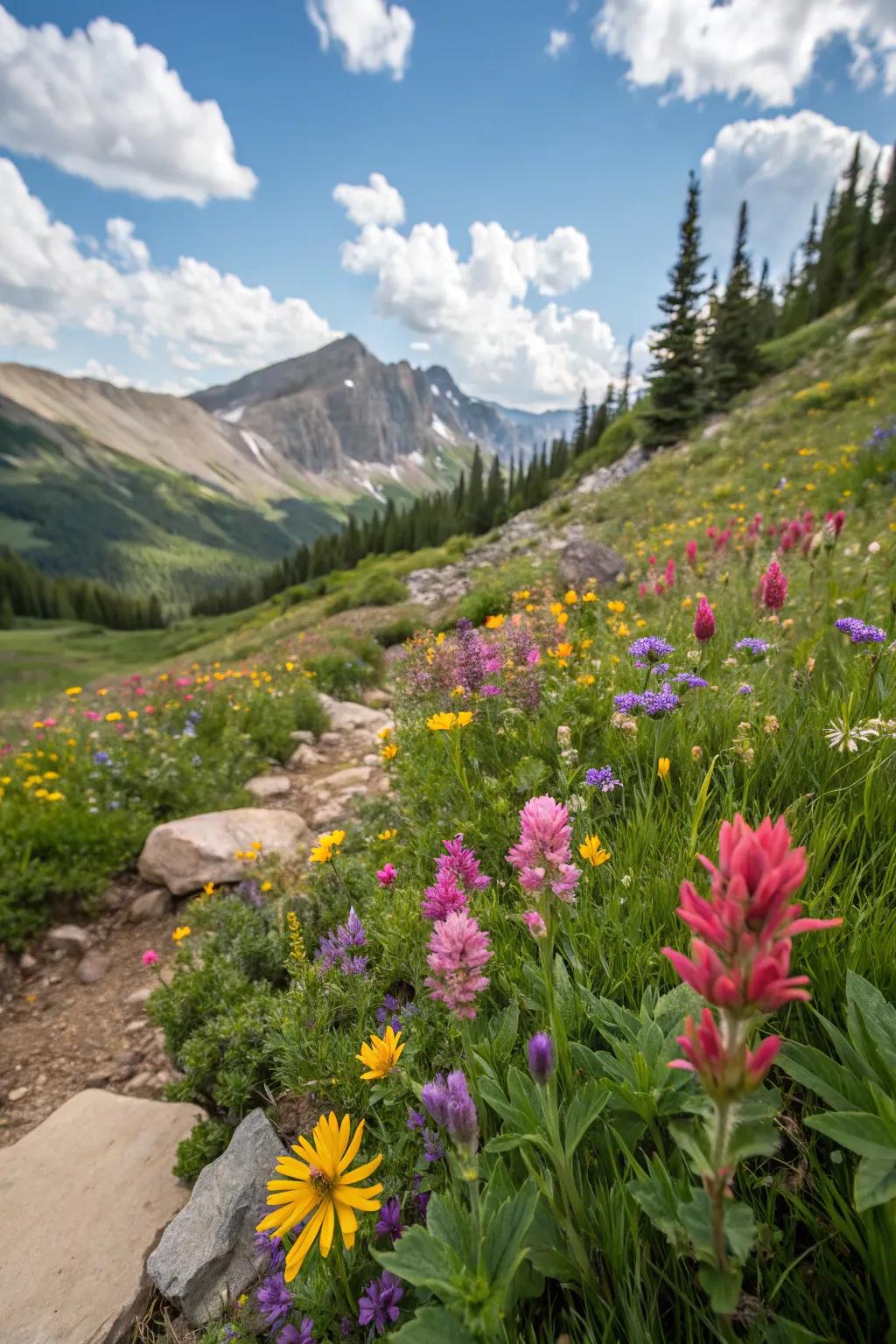 Colorful wildflower patch adding natural charm.