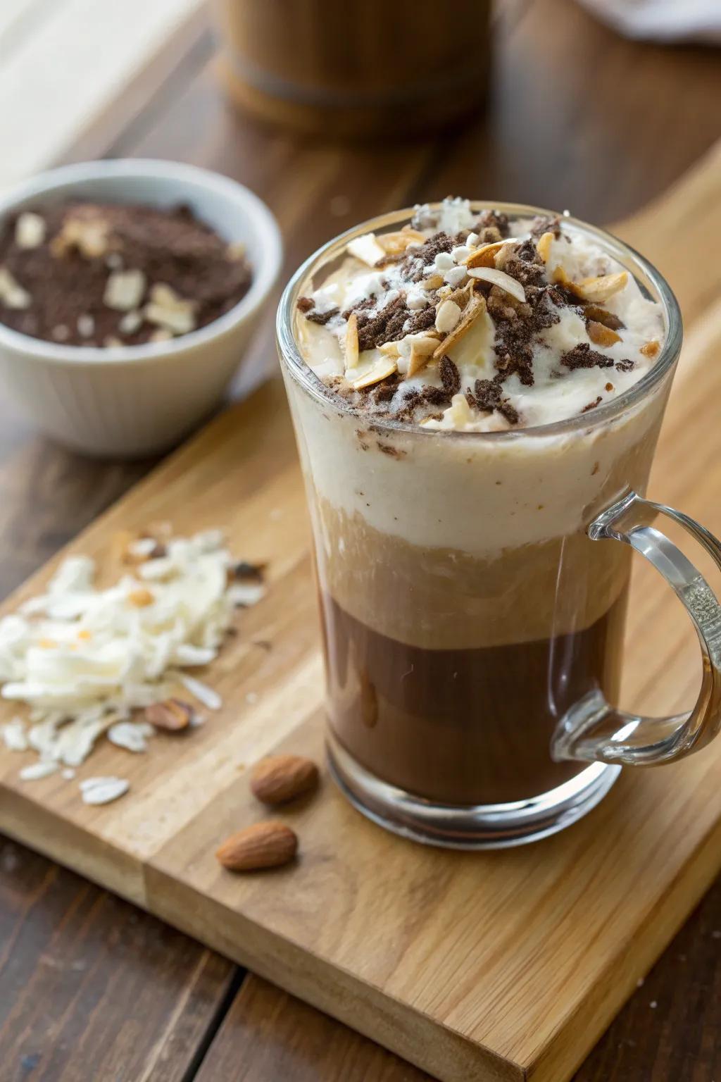 Almond-Coconut Cocoa Latte: a tropical twist