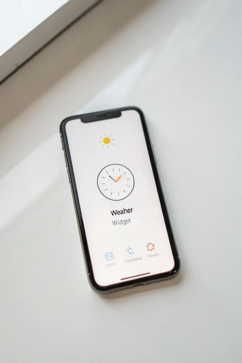 Minimalist widget layout for a clutter-free screen.