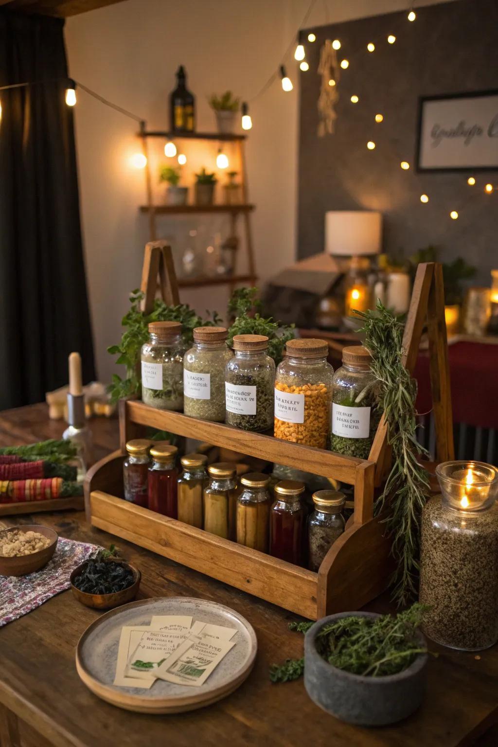 Mix enchanting drinks at a DIY potion bar.