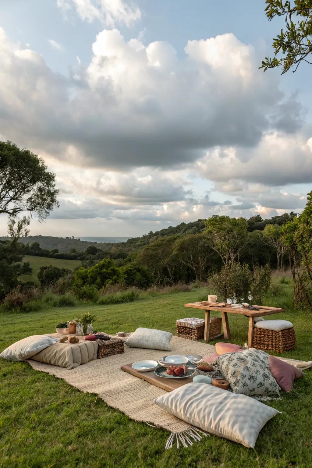 Enjoy a relaxed picnic-style meal.