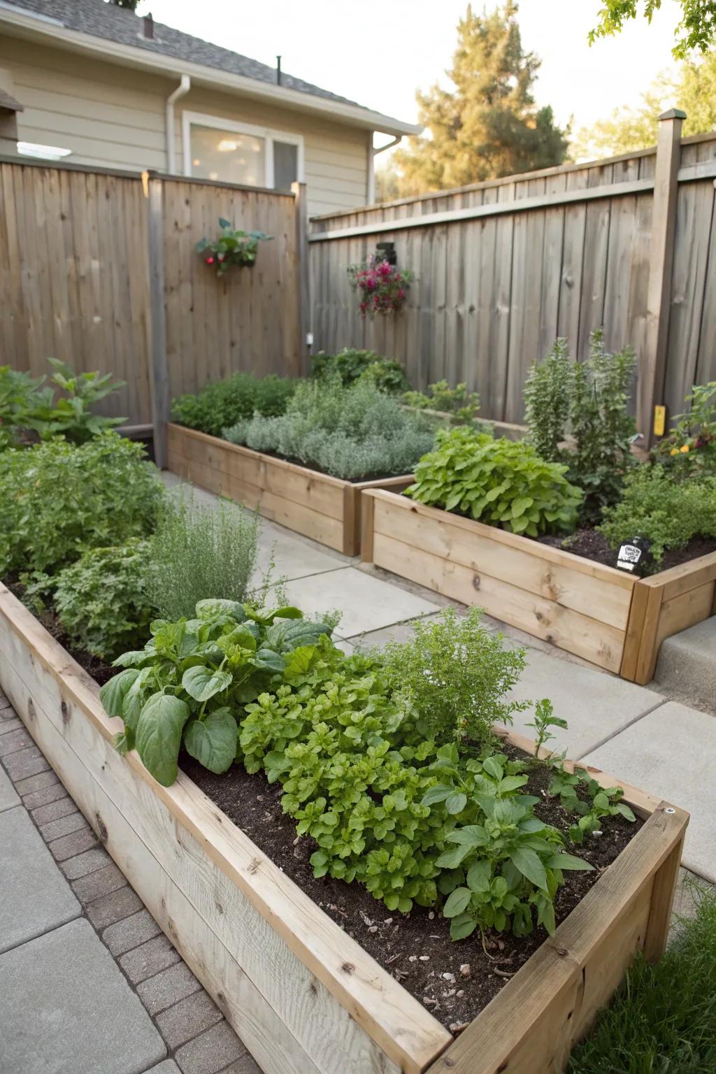 A fragrant herb garden adding both scent and utility.
