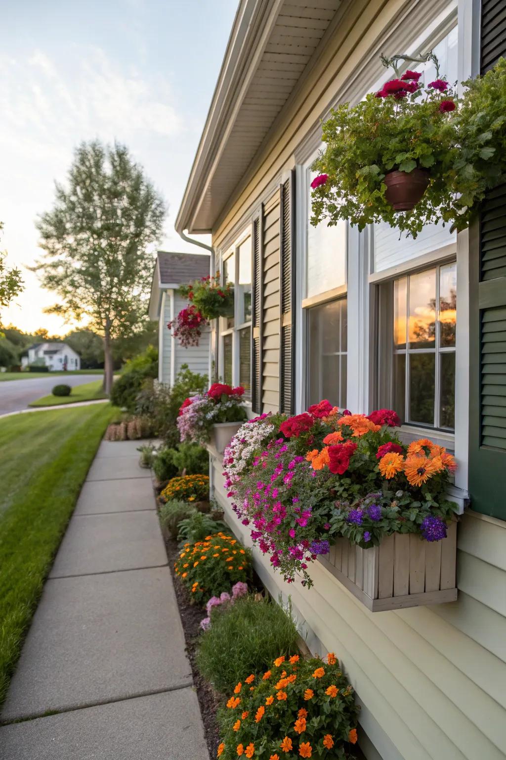 Boost curb appeal with floral window boxes.