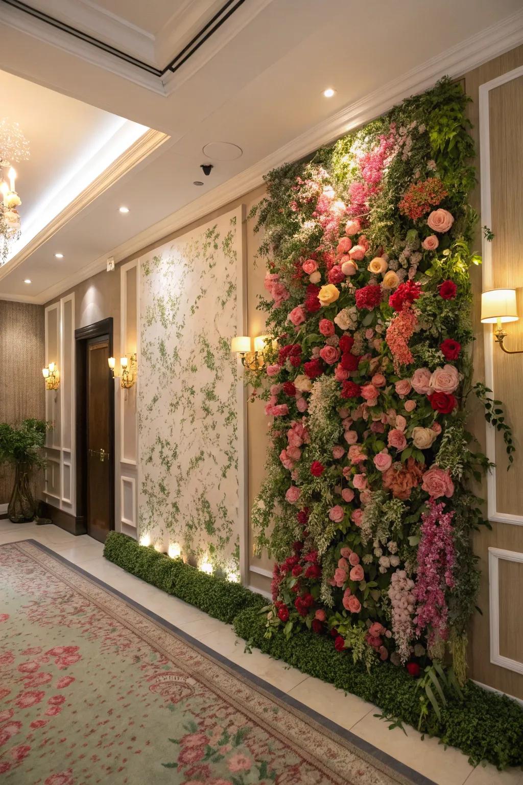 Create a stunning floral accent wall.