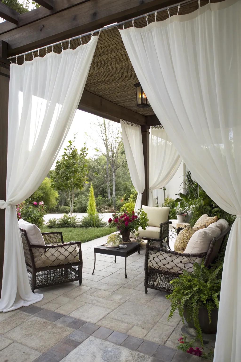 Outdoor curtains add privacy and style to your patio.