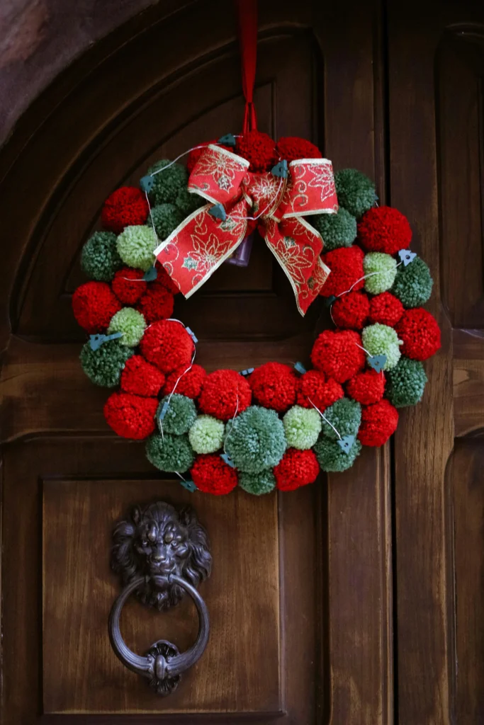 Yarn Pom-Pom Wreath
