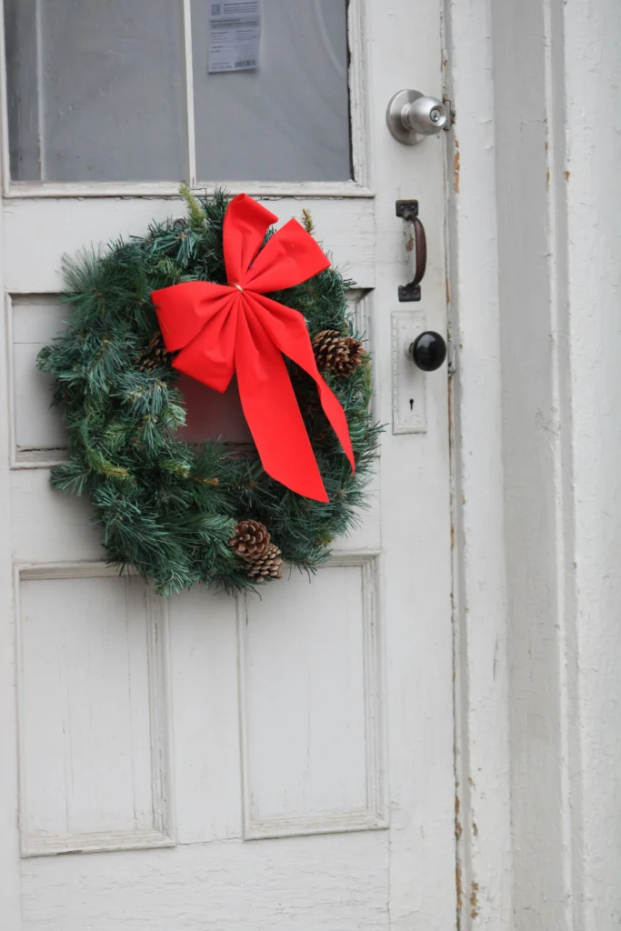 Weathered White Door Holiday Decor
