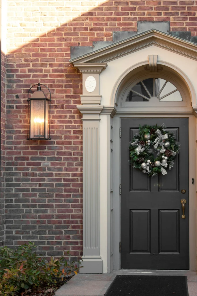 Silver Themed Holiday Door