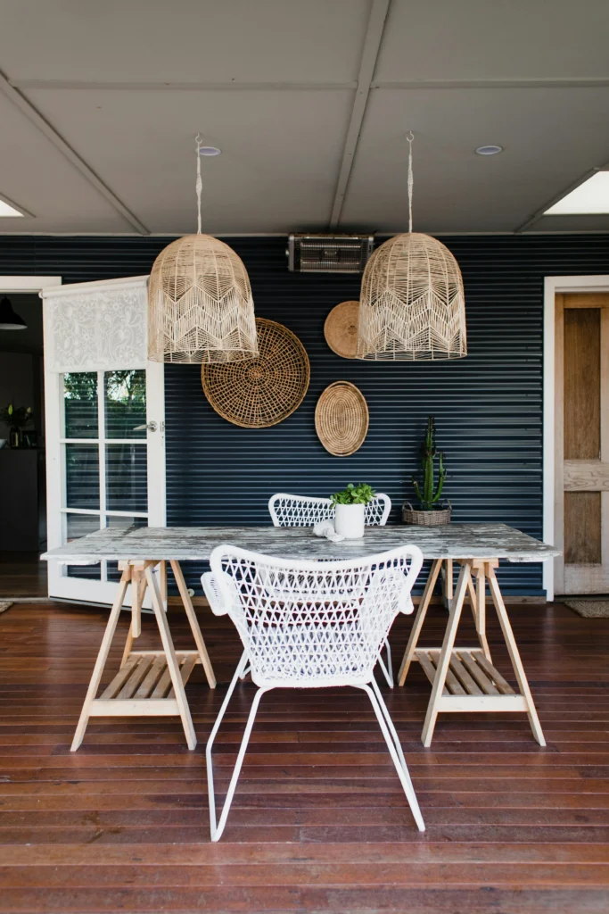 Earthy Boho Style Outdoor Dining