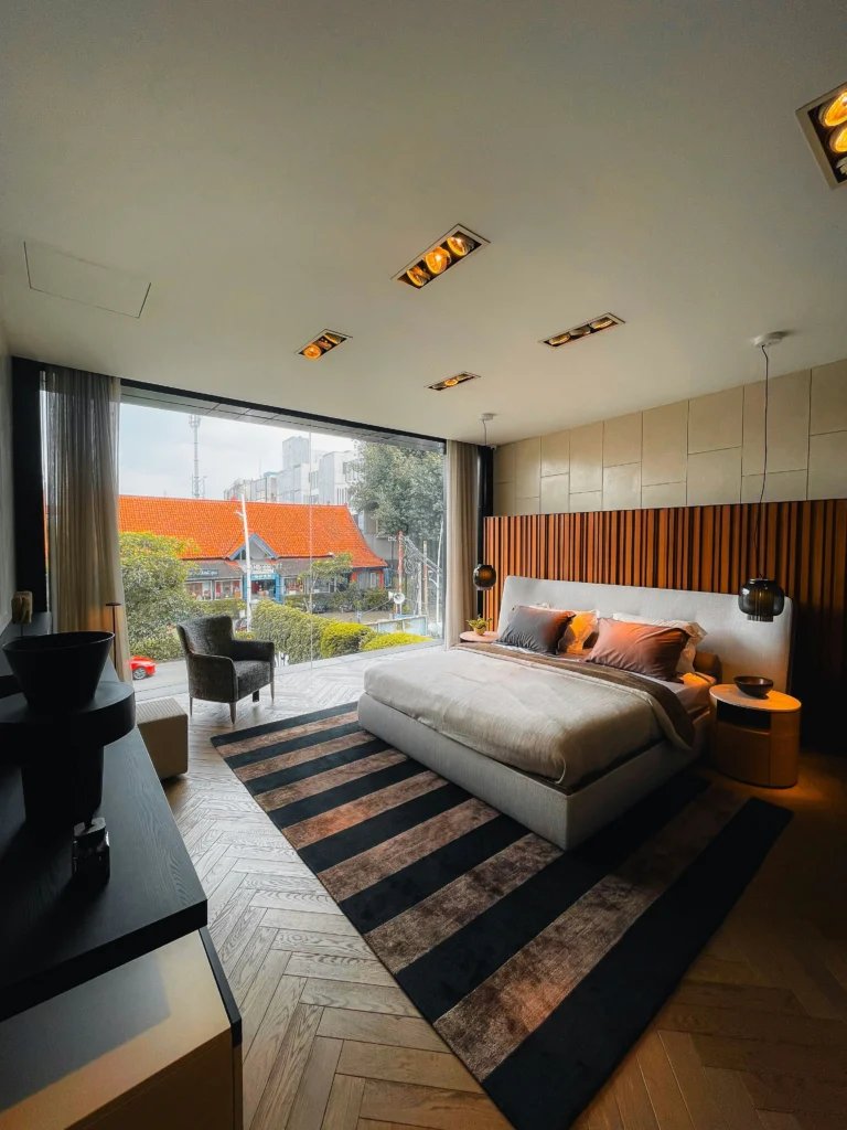 Modern wooden bedroom design