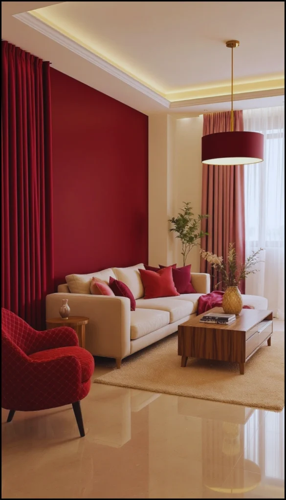 Dramatic Red Living Room