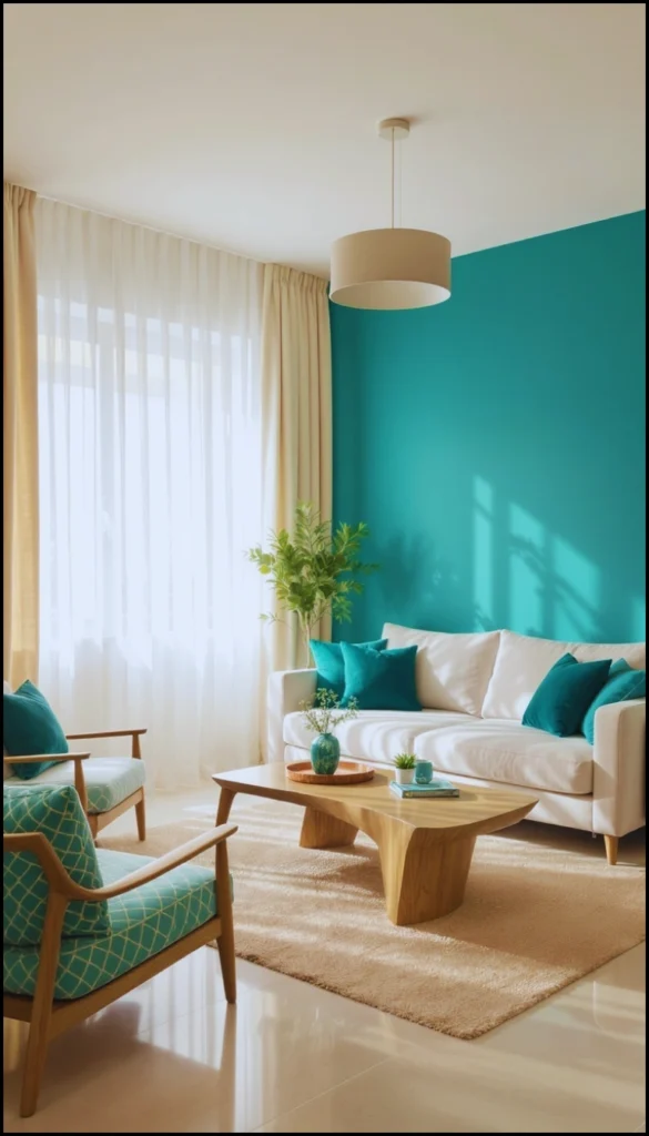 Teal Accent Wall