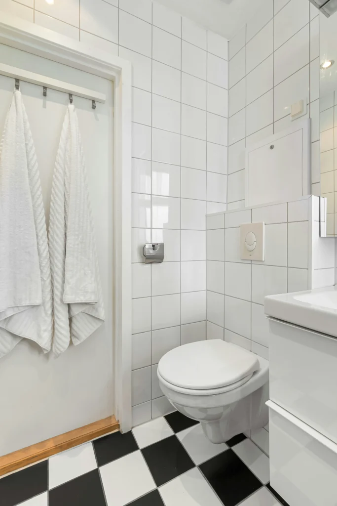 Checkered Floor Bathroom