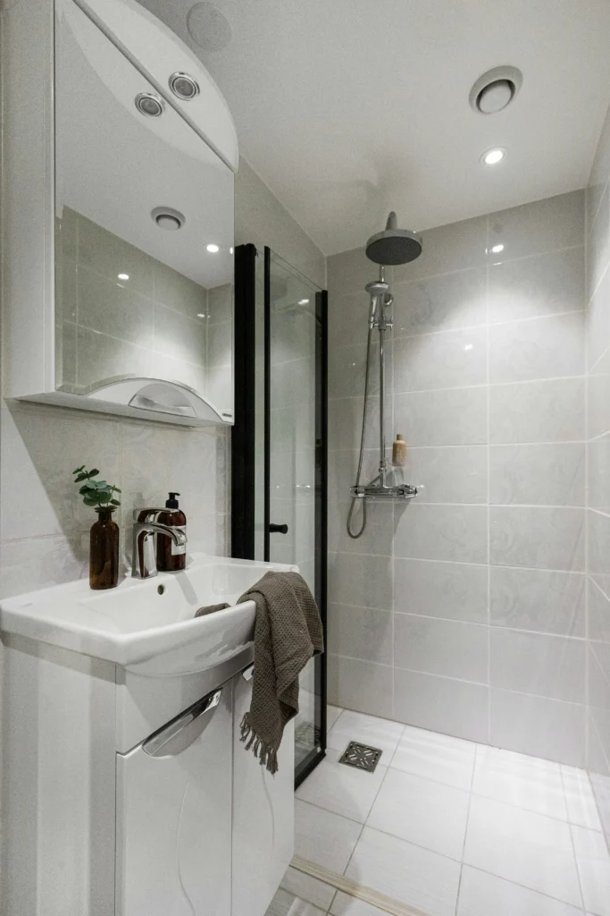 Clean white bathroom