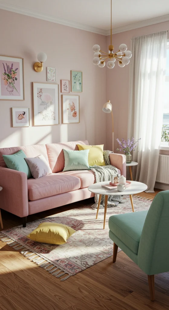 Pastel colored small room
