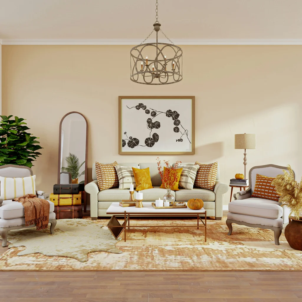 Textured living room decor