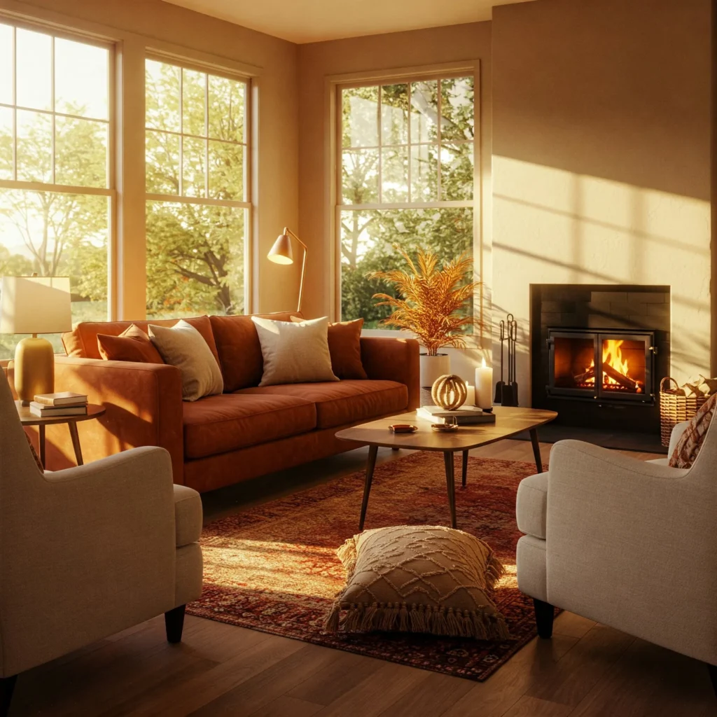 Furniture arranged for cozy conversation