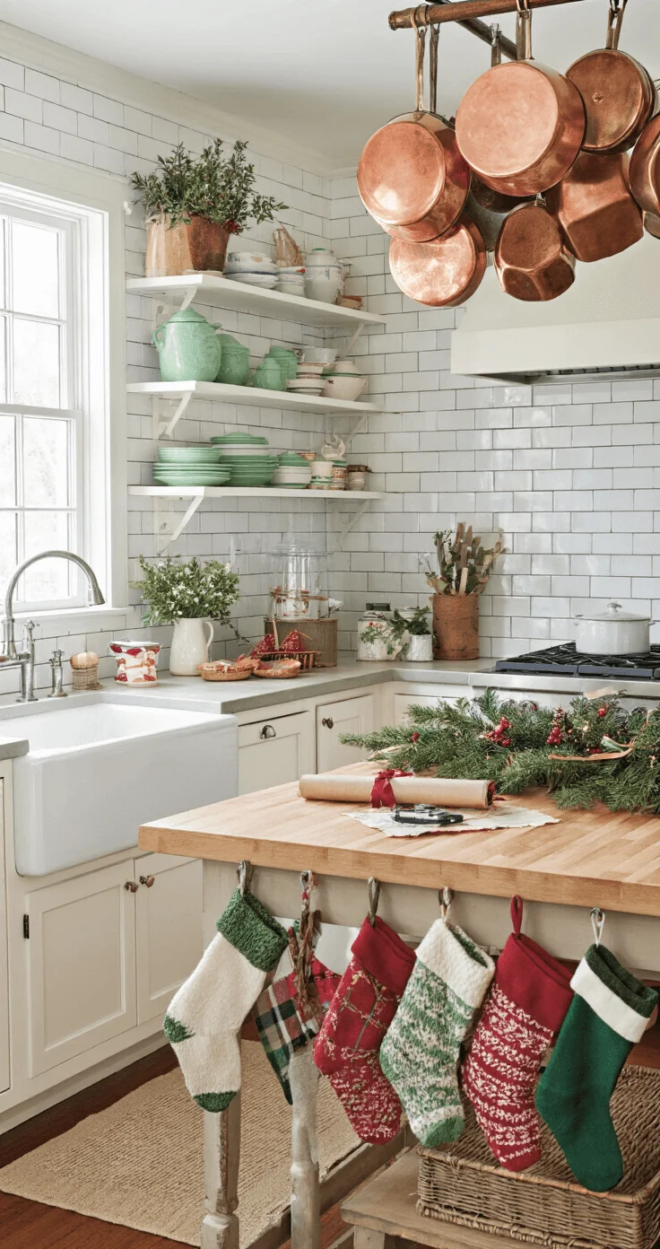 Putz Houses for Vintage Christmas Village Kitchen decorated with vintage Christmas decor and Putz houses