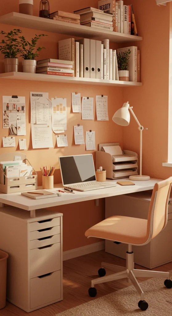 Organized desk with Ikea accessories