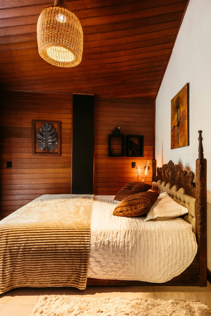 Bedroom with earthy color palette