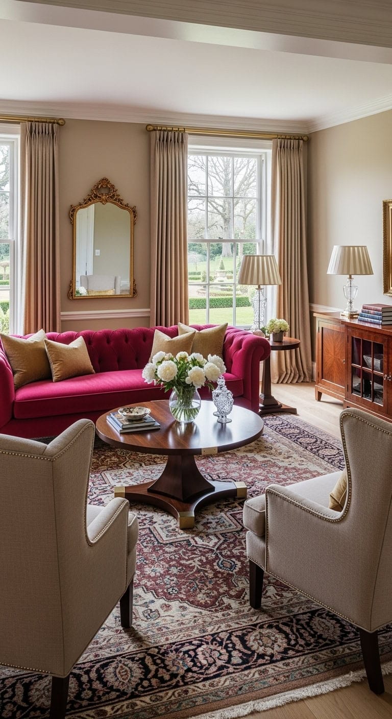 tufted crimson velvet classic