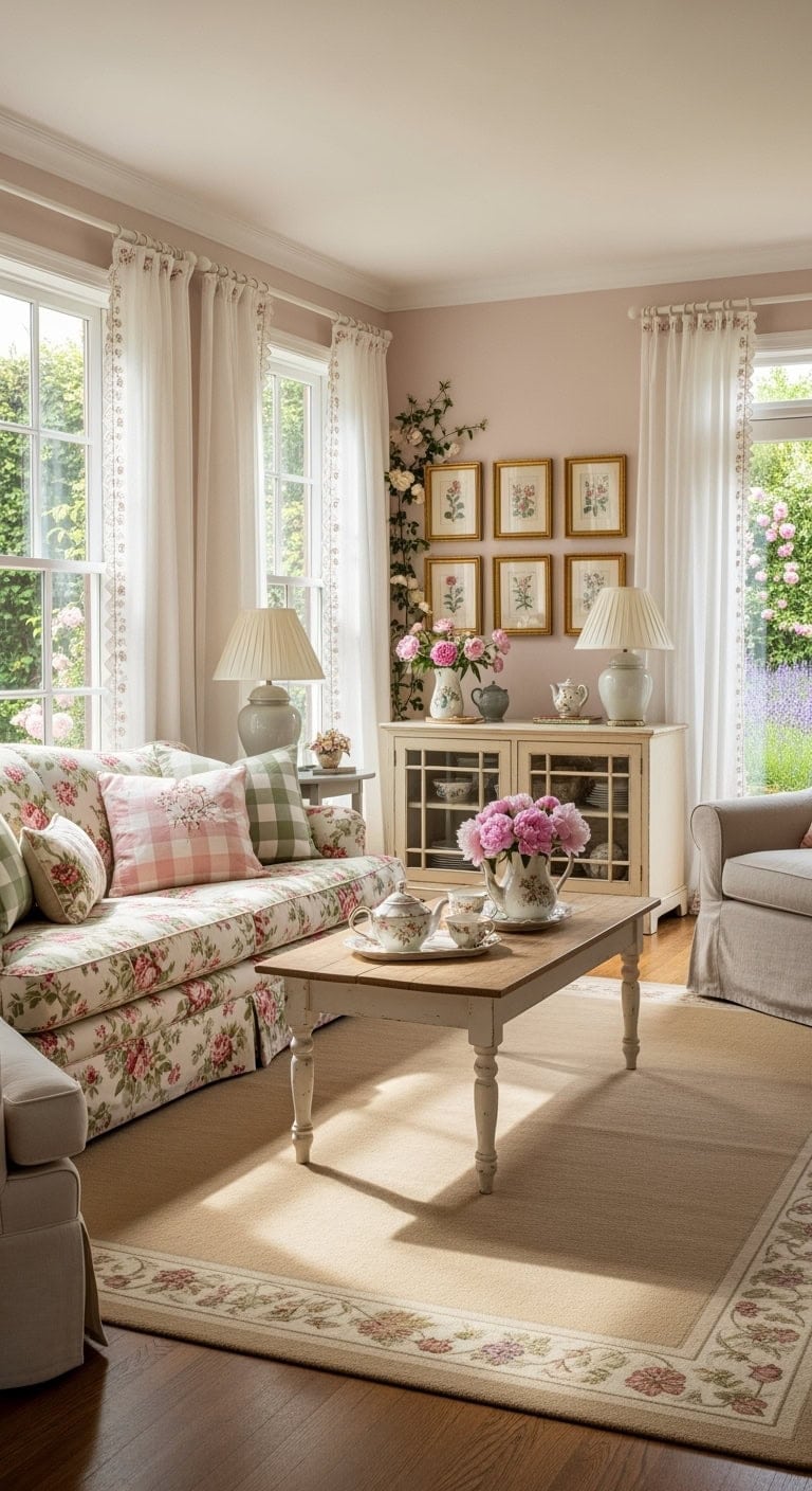 english cottage style living room