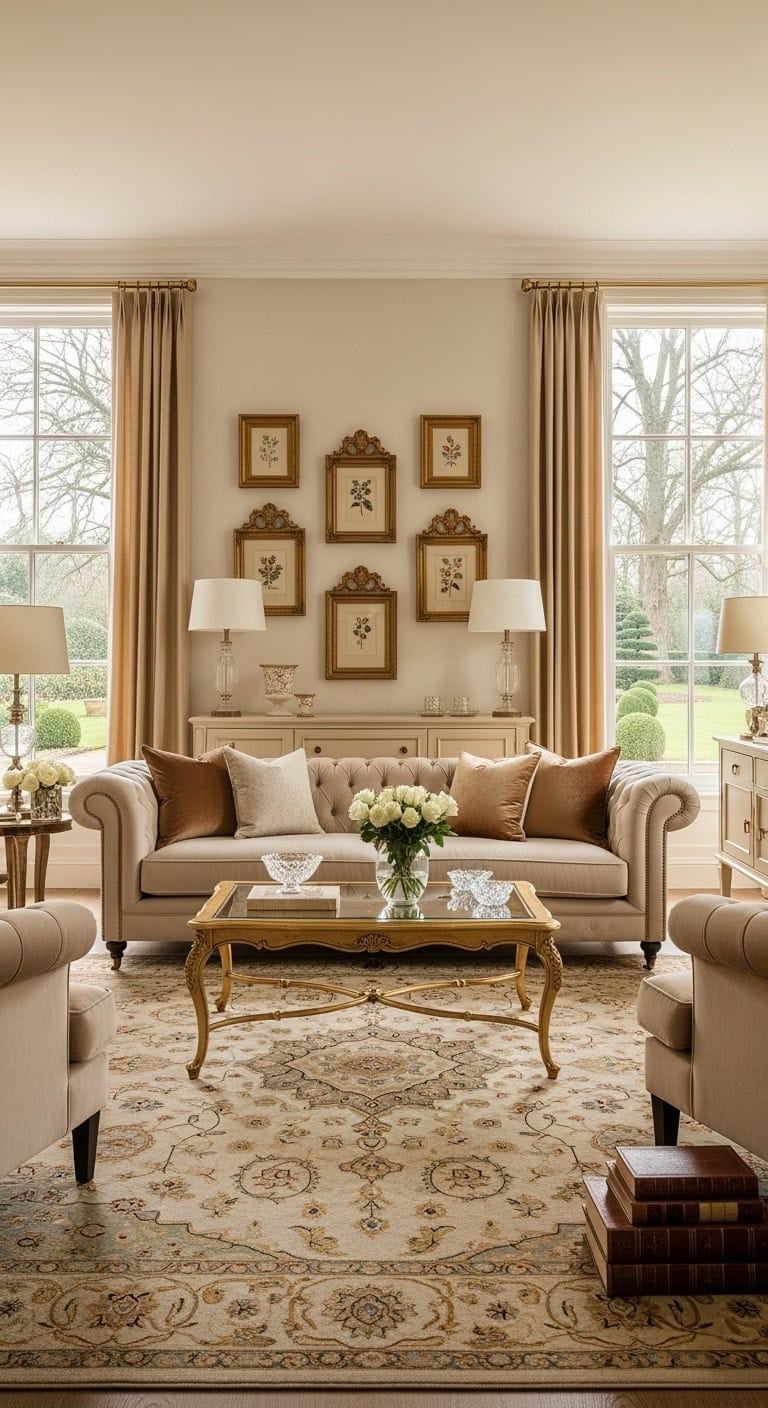 tufted beige velvet vintage elegance