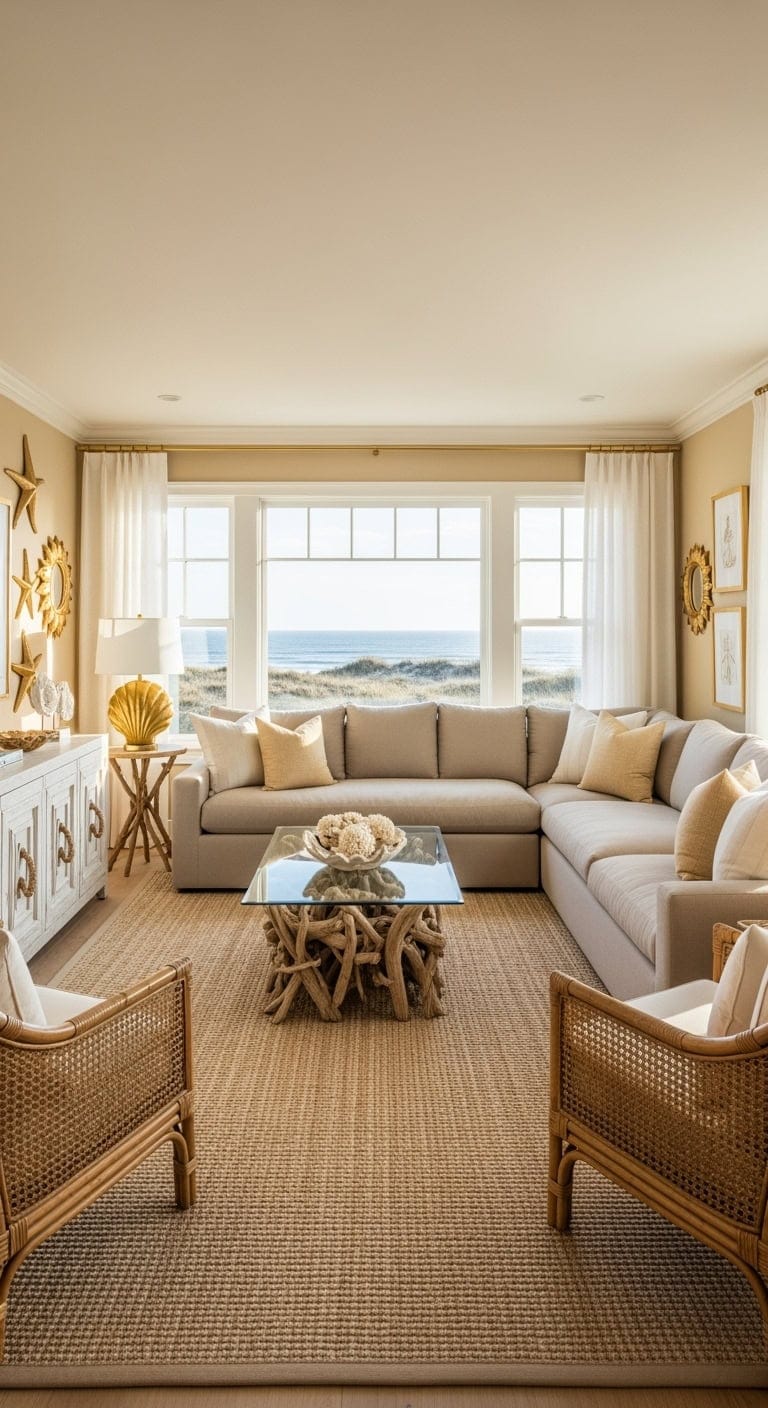 sand linen with gold accents