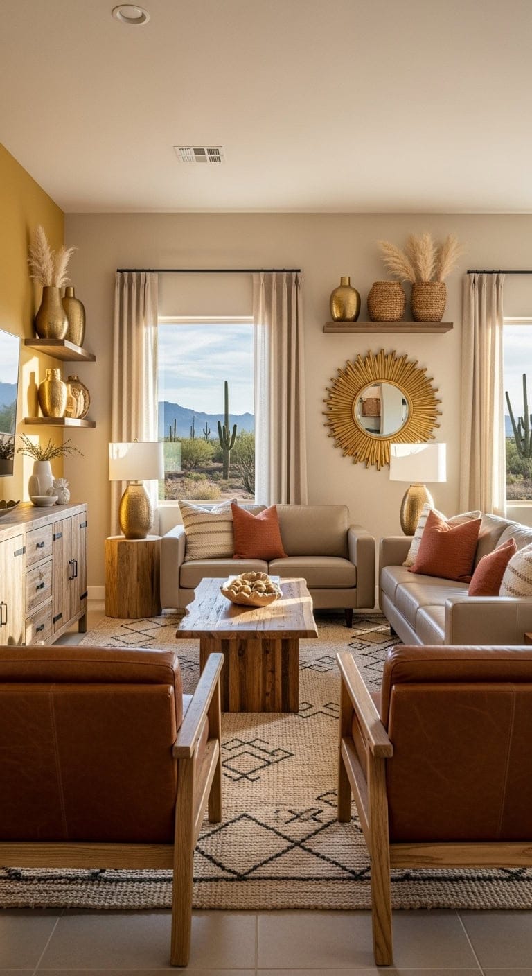 desert beige with gold accents