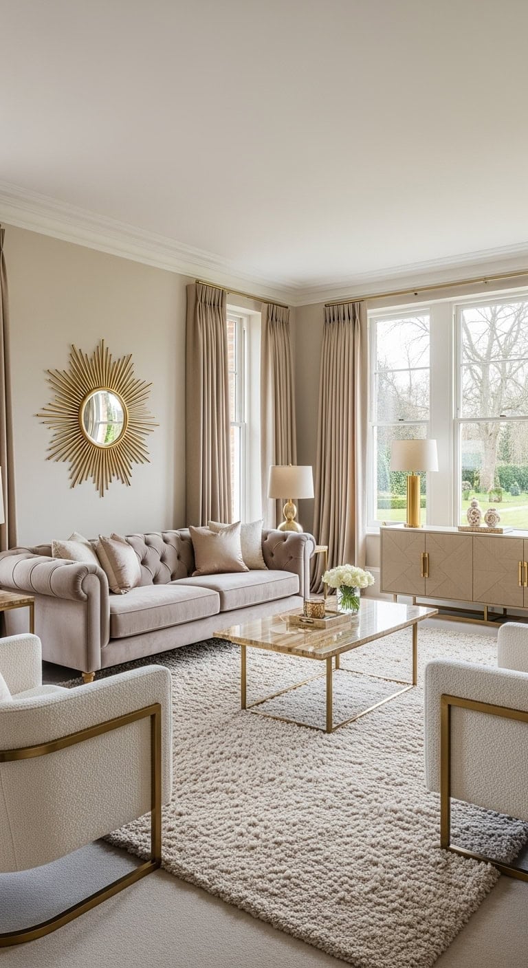 cashmere beige with gold marble