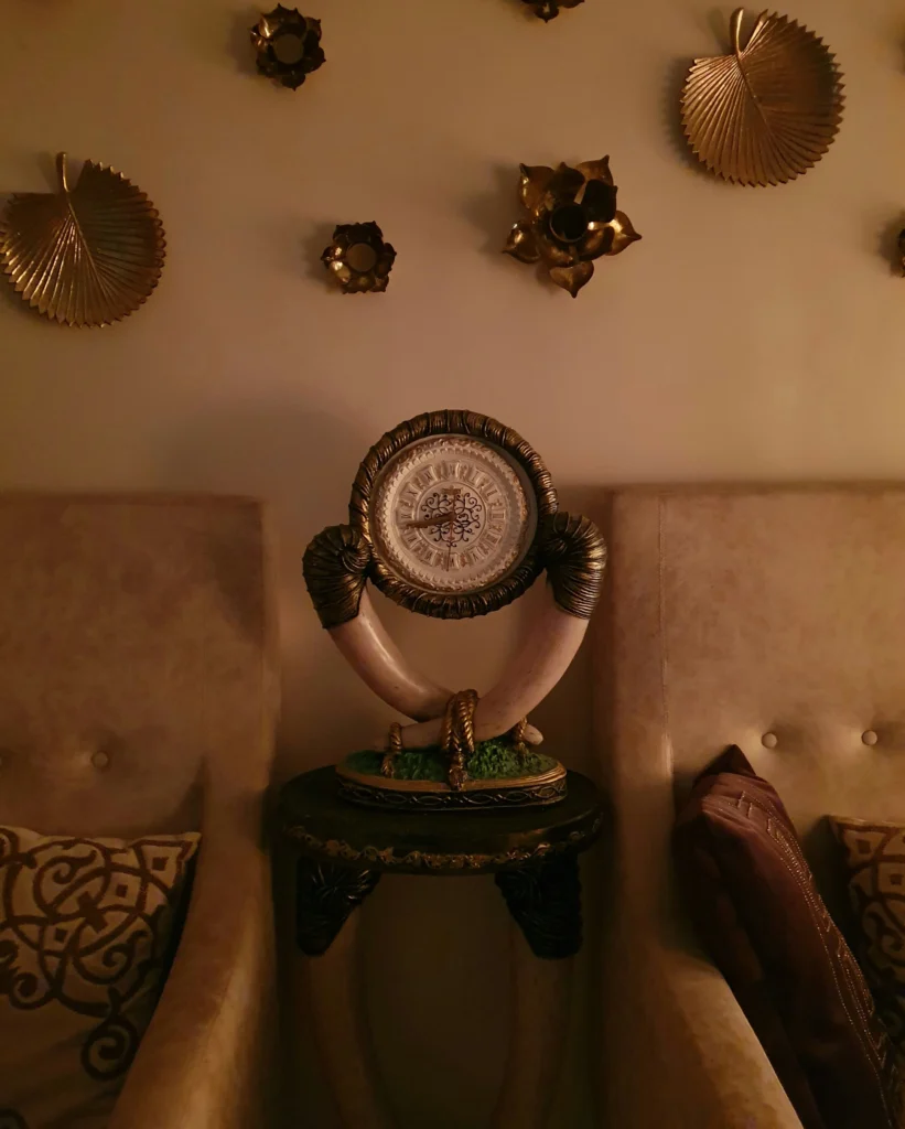 Metallic accents in living room decor