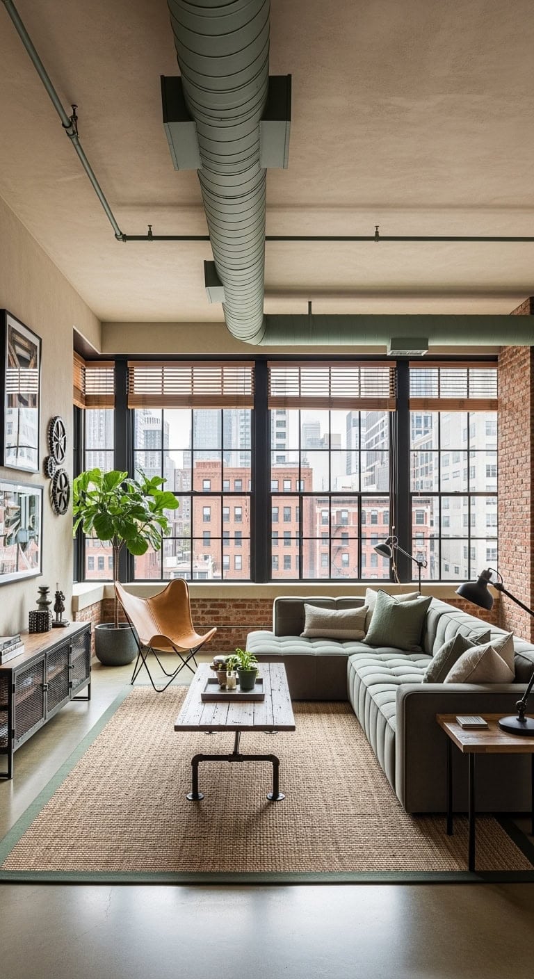 urban loft sage living room